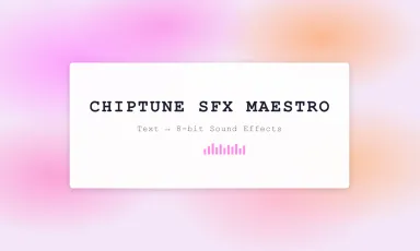 Chiptune SFX Maestro retro arcade interface with neon colors and CRT scanline effect